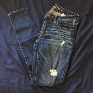 Destroyed Blue Jeggings